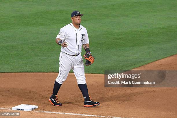 American League All-Star Miguel Cabrera of the Detroit Tigers looks on during the 87th MLB All-Star Game at PETCO Park on July 12, 2016 in San Diego,...