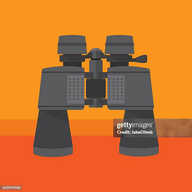 binoculars icon flat - staring outside stock illustrations