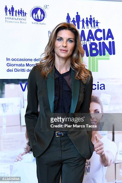Martina Colombari attends a press conference for 'In Farmacia Per I Bambini' at Palazzo Marino on November 16, 2016 in Milan, Italy.