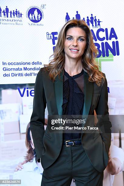 Martina Colombari attends a press conference for 'In Farmacia Per I Bambini' at Palazzo Marino on November 16, 2016 in Milan, Italy.
