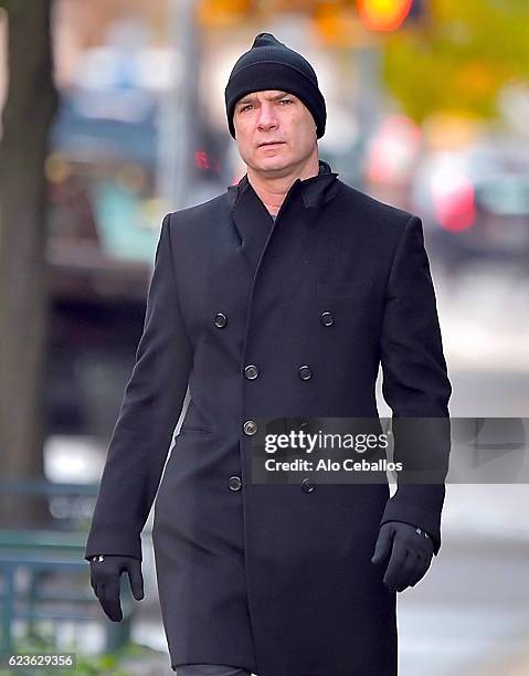 Liev Schreiber is seen in Tribeca on November 16, 2016 in New York City.