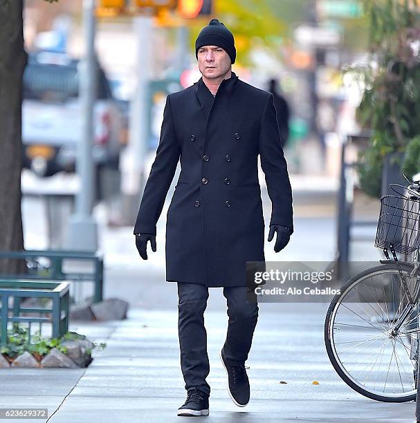 Liev Schreiber is seen in Tribeca on November 16, 2016 in New York City.