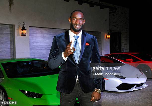 Seattle Seahawks Superbowl Champion Ricardo Lockette attends the global debut of the Huracan RWD Spyder hosted by Lamborghini on November 15, 2016 in...