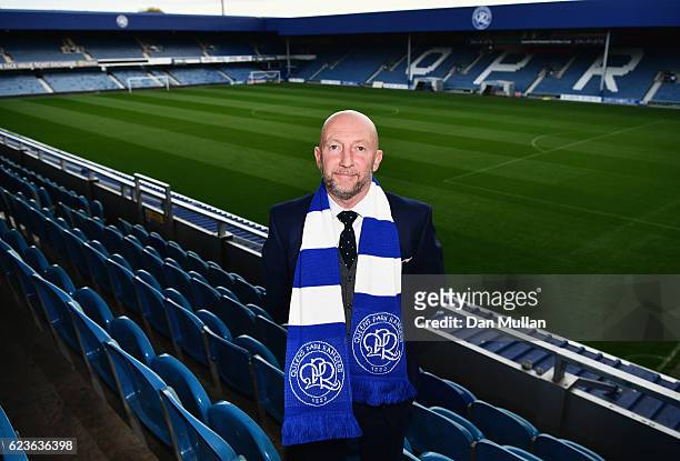 Newly appointed Queens Park Rangers manager Ian Holloway poses at Loftus Road on November 16, 2016 in London, England.