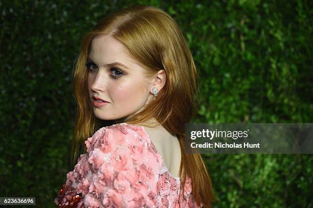 Ellie Bamber attends the MoMA Film Benefit presented by CHANEL, A Tribute To Tom Hanks at MOMA on November 15, 2016 in New York City.