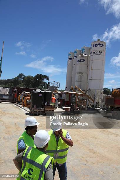 General views of the new launch pad being built by the European space community to lift the new rocket ARIANE-6 at the Guiana Space Center on October...