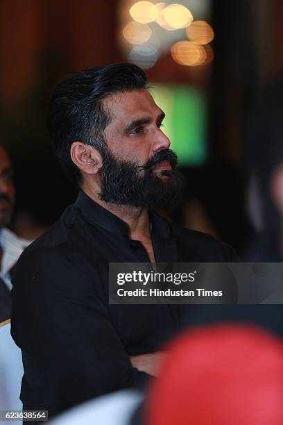 Bollywood actor Suniel Shetty salutes Nation's Guardians during an event organized by Heera Group of Companies & Dhanda Associates at Hotel Taj...