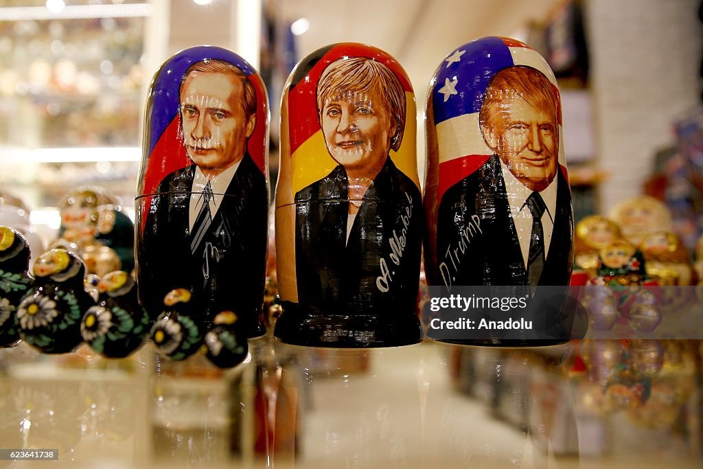 Painted Matryoshka Dolls Or Russian Nesting Dolls Bearing The Faces painted-matryoshka-dolls-or-russian-nesting-dolls-bearing-the-faces