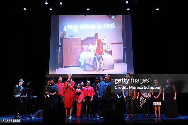 The cast of "The First Noel" perform on stage at "The First Noel" Sneak Peek at The Apollo Theater on November 16, 2016 in New York City.