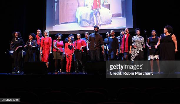 The cast of "The First Noel" Sneak Peek at The Apollo Theater on November 16, 2016 in New York City.