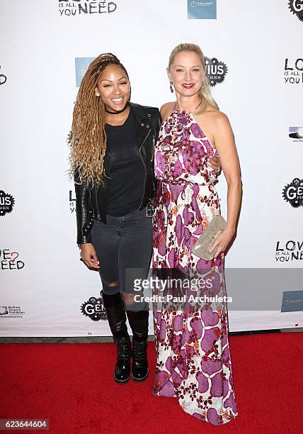 Actors Meagan Good and Katherine LaNasa attend the premiere of "Love Is All You Need?" at ArcLight Hollywood on November 15, 2016 in Hollywood,...
