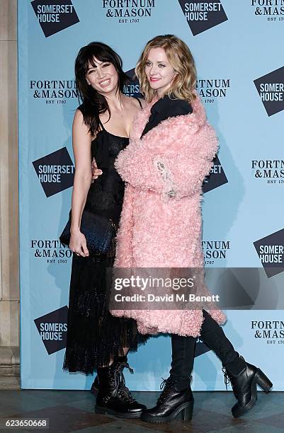 Daisy Lowe and Portia Freeman attend the opening party of Skate at Somerset House with Fortnum & Mason on November 16, 2016 in London, England....