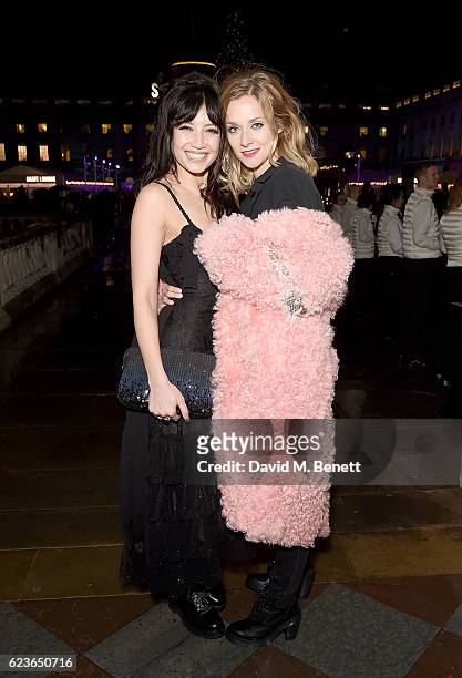 Daisy Lowe and Portia Freeman attend the opening party of Skate at Somerset House with Fortnum & Mason on November 16, 2016 in London, England....