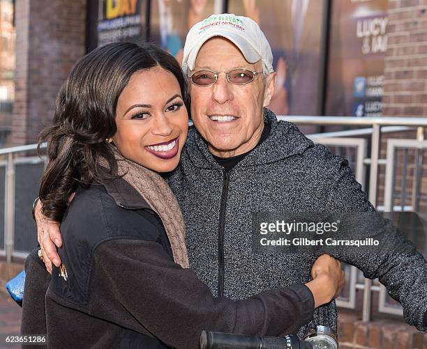 Co-host of Good Day Philadelphia Alex Holley and Disc jockey Jerry Blavat are seen outside Fox 29's 'Good Day' at FOX 29 Studio on November 16, 2016...