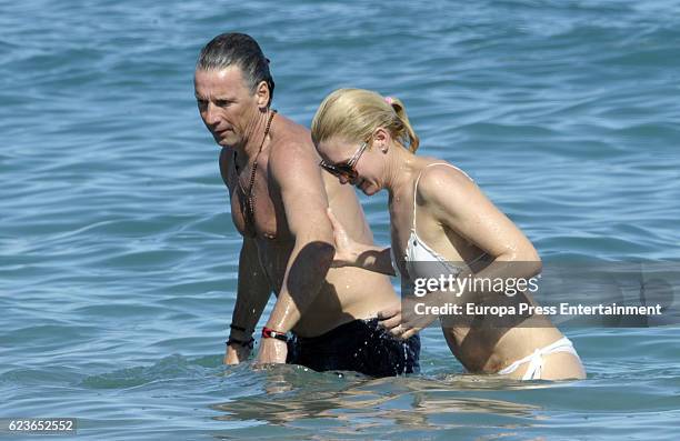 Valeria Mazza and her husband Alejandro Gravier are seen on August 9, 2016 in Marbella, Spain.