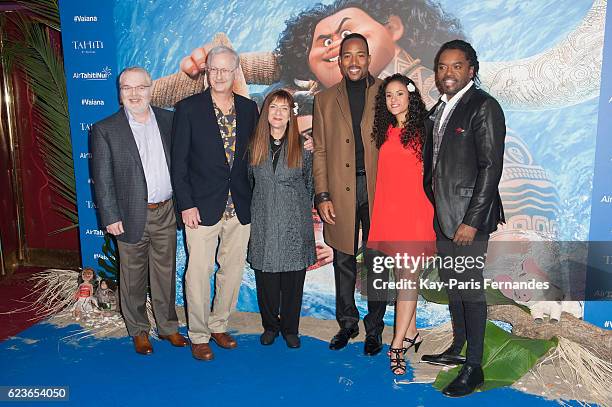 Ron Clements, John Musker, Osnat Shurer, Jean-Luc Guizonne, Cerise Calixte and Anthony Kavanagh attend the "Vaiana, Le Legende Du Bout Du Monde"...