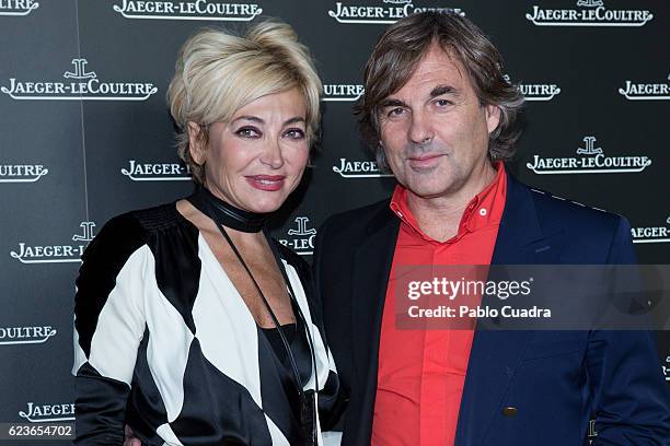 Simona Gandolfi and Hubertus von Hohenlohe attend the 'Reverso' Jaeger-LeCoultre watch presentation at Alma Sensai Club on November 16, 2016 in...