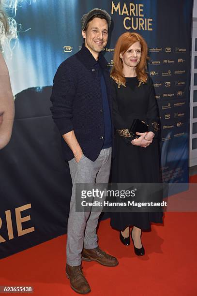 Florian David Fitz and Karolina Gruszka during the Marie Curie' Munich premiere at Arri Kino on November 16, 2016 in Munich, Germany.