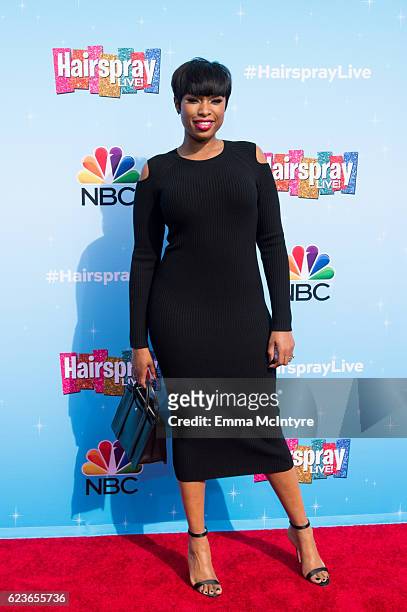 Actress Jennifer Hudson attends the press junket for NBC's 'Hairspray Live!' at NBC Universal Lot on November 16, 2016 in Universal City, California.