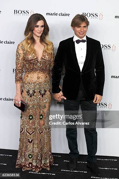 Carlos Baute and wife Astrid Klisans attend 'Marie Claire Prix De La Moda' Awards 2016 at Florida Park Club on November 16, 2016 in Madrid, Spain.
