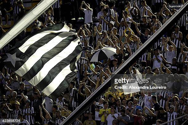 General view of fans of Botafogo during the match between Botafogo and Chapecoense as part of Brasileirao Series A 2016 at Luso Brasileiro stadium on...