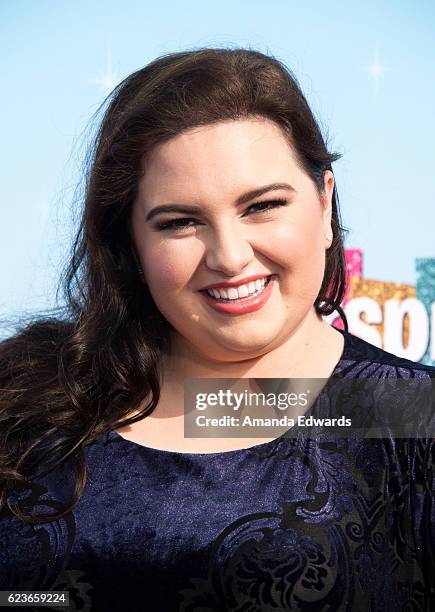 Actress Maddie Baillio attends the press junket for NBC's "Hairspray Live!" at the NBC Universal Lot on November 16, 2016 in Universal City,...