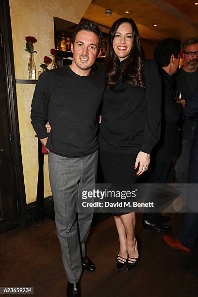 Dave Gardner and Liv Tyler attend the Kent & Curwen dinner with Mr Porter at Little Social on November 16, 2016 in London, England.