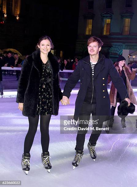 Sophie Ellis-Bextor and Richard Jones attend the opening party of Skate at Somerset House with Fortnum & Mason on November 16, 2016 in London,...