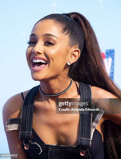 Singer Ariana Grande attends the press junket for NBC's "Hairspray Live!" at the NBC Universal Lot on November 16, 2016 in Universal City, California.