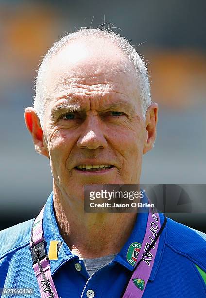 Interim Australian Selector Greg Chappell is seen during day one of the Sheffield Shield match between Queensland and South Australia at The Gabba on...