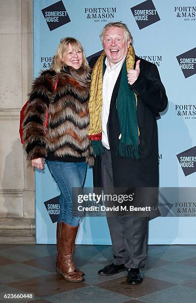 Nick Ferrari and Sandra Phylis Conolly attend the opening party of Skate at Somerset House with Fortnum & Mason on November 16, 2016 in London,...