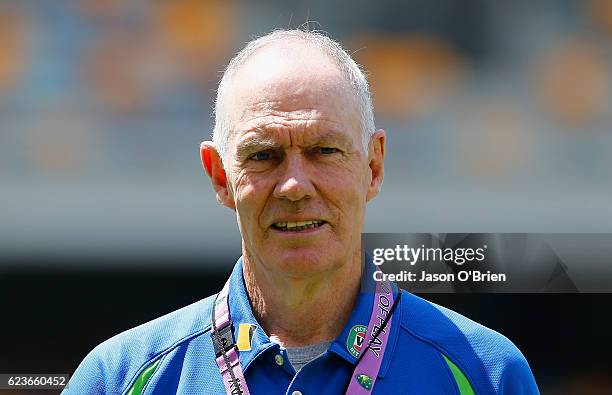 Interim Australian Selector Greg Chappell is seen during day one of the Sheffield Shield match between Queensland and South Australia at The Gabba on...