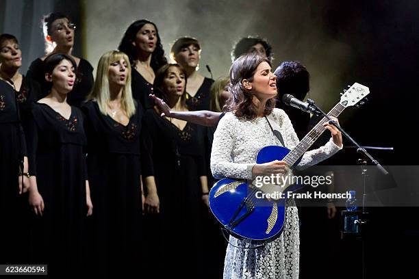 Singer Katie Melua performs live during a concert at the Admiralspalast on November 16, 2016 in Berlin, Germany.