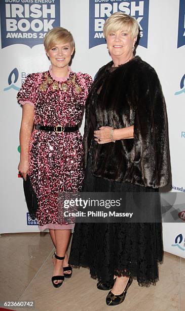 Cecelia Ahern and Miriam Ahern attend the Bord Gais Energy Irish Book Awards at Double Tree Hilton Hotel on November 16, 2016 in Dublin, Ireland.