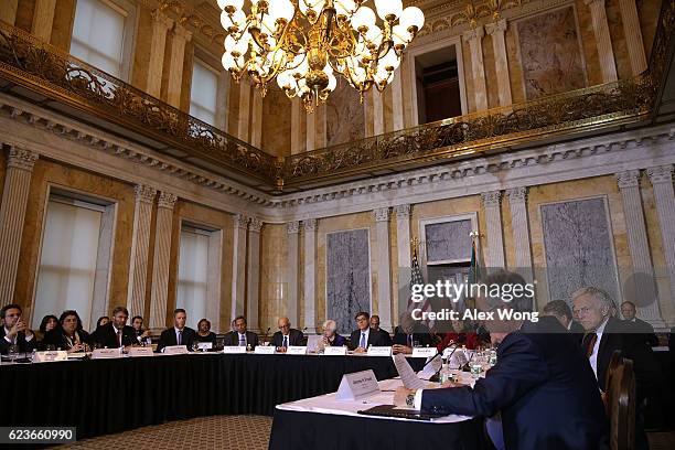 The Financial Stability Oversight Council holds a meeting November 16, 2016 at the Treasury Department in Washington, DC. The council held a meeting...