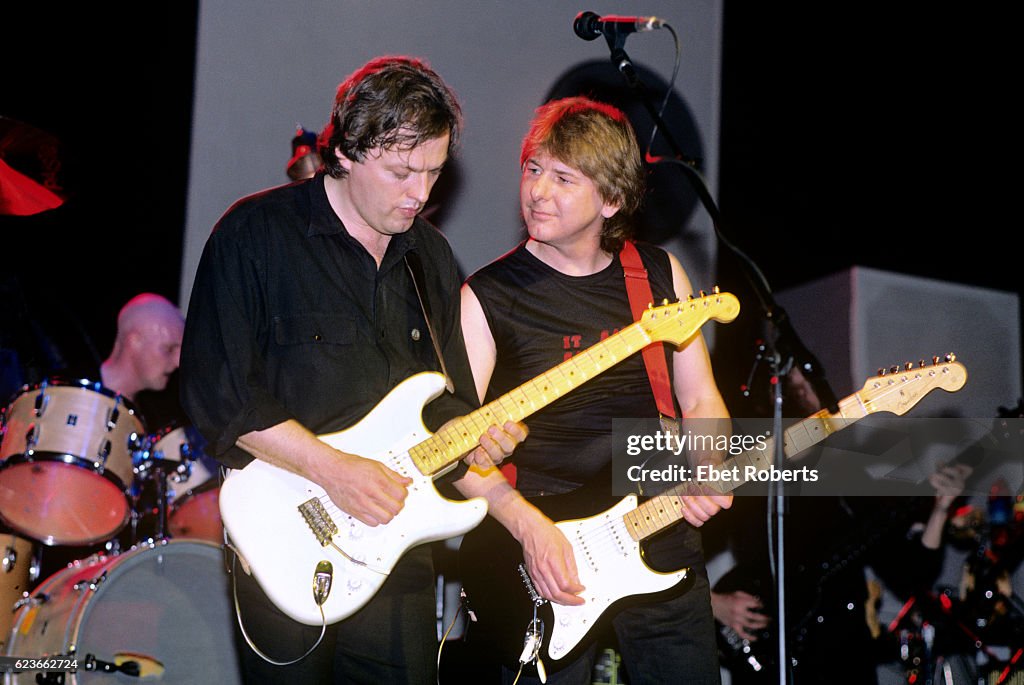 Mick Ralphs Backstage David Gilmour of Pink Floyd and Mick Ralphs performing at the Beacon ...