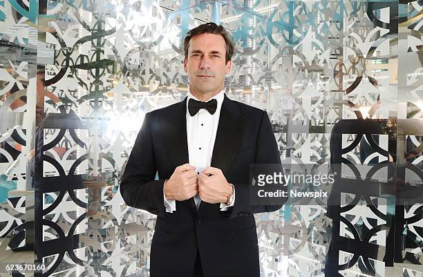 Actor Jon Hamm poses ahead of his black carpet arrival at the GQ Men of the Year Awards in Sydney, New South Wales.