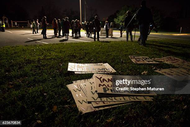 People gather at JJ Hill Montessori school, where Philando Castile worked, on November 16, 2016 in St. Paul, Minnesota. Ramsey County Attorney John...