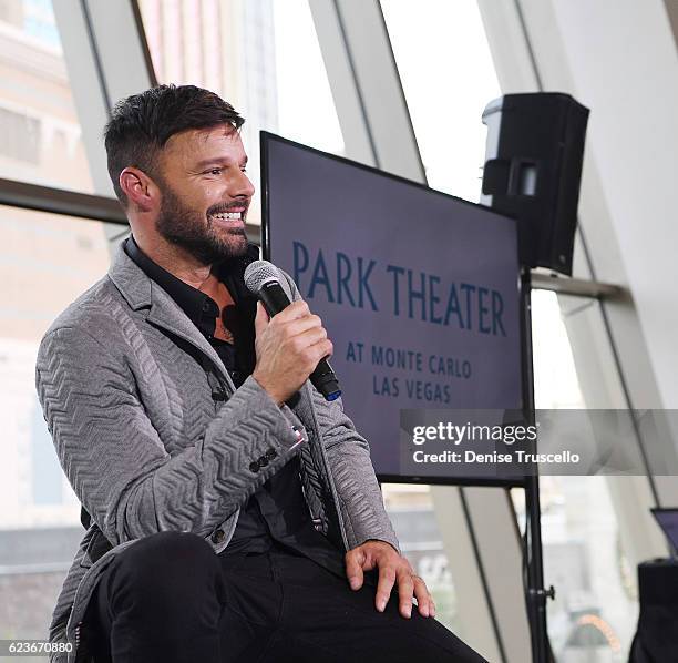 Ricky Martin announces his new Las Vegas headlining residency at The Park Theater at Monte Carlo on November 16, 2016 in Las Vegas, Nevada.