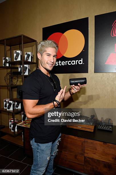 Musician Jesus Alberto Miranda Perez of Chino & Nacho attends the gift lounge during the 17th annual Latin Grammy Awards at T-Mobile Arena on...