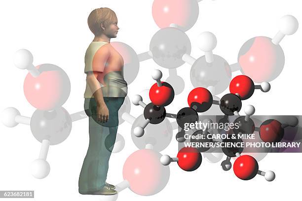 obesity, illustration - glucose molecule stock illustrations