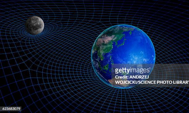 gravity in outer space - gravitational field stock illustrations