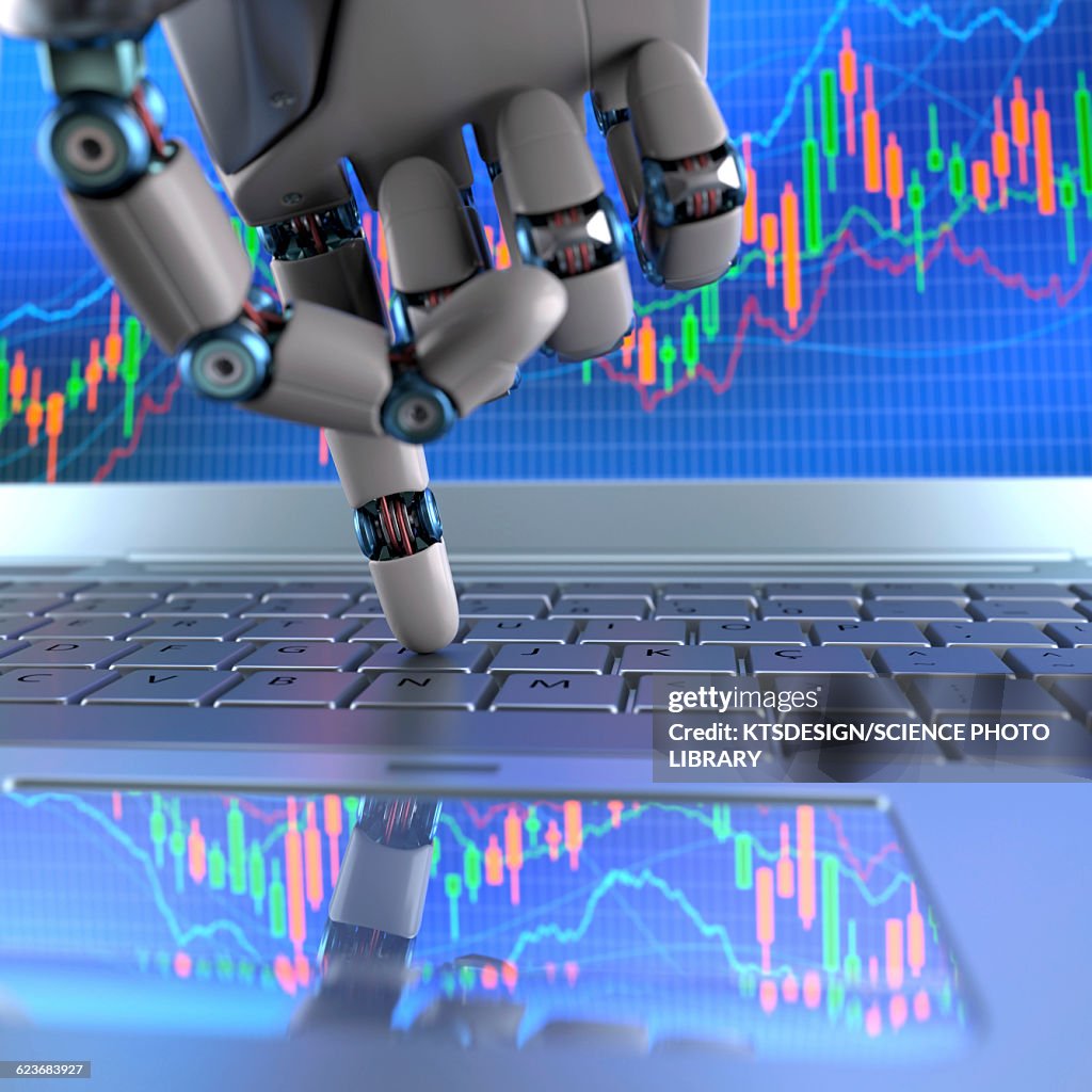 Computer Robot Hand Robotic Hand Using A Laptop Computer High-Res Vector Graphic - Getty Images