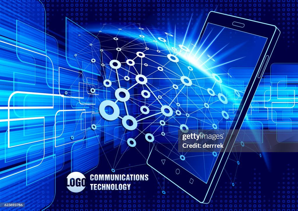 Technology In Communication Smart Phone Communications Technology High-Res Vector Graphic - Getty ...
