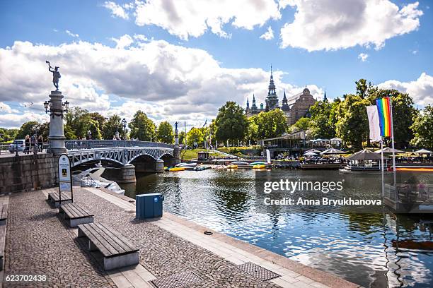 stockholm cityscape, sweden - djurgarden stock pictures, royalty-free photos & images