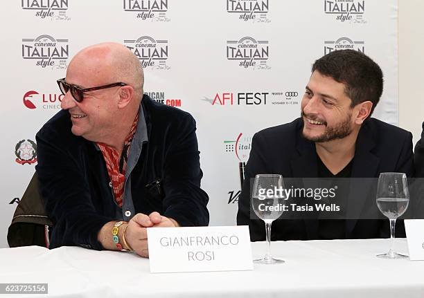 Directors Gianfranco Rosi and Claudio Giovannesi attend the Cinema Italian Style press conference at Mr. C Beverly Hills on November 16, 2016 in...