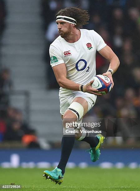 Tom Wood of England during the Old Mutual Wealth Series match between England and South Africa at Twickenham Stadium on November 12, 2016 in London,...