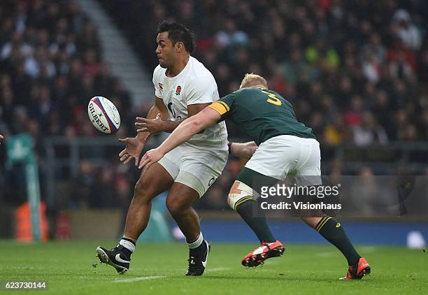 Billy Vunipola of England and Vincent Koch of South Africa during the Old Mutual Wealth Series match between England and South Africa at Twickenham...