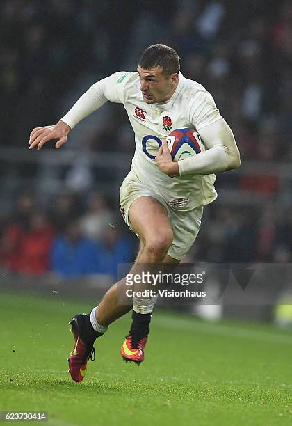 Jonny May of England during the Old Mutual Wealth Series match between England and South Africa at Twickenham Stadium on November 12, 2016 in London,...