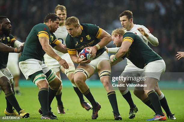 Pieter-Steph du Toit of South Africa during the Old Mutual Wealth Series match between England and South Africa at Twickenham Stadium on November 12,...